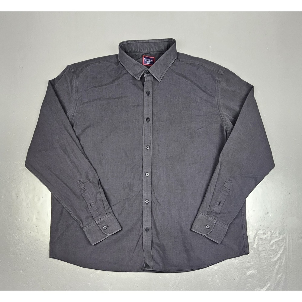 UNTUCKit Button Up Shirt Mens XXXL Black Stone Wrinkle Free Cotton Long Sleeve